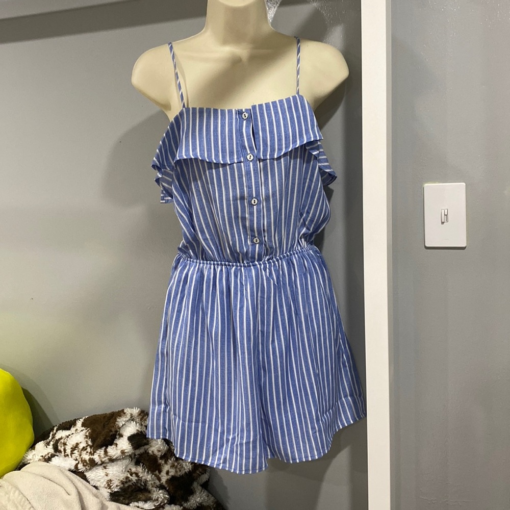 striped romper shorts